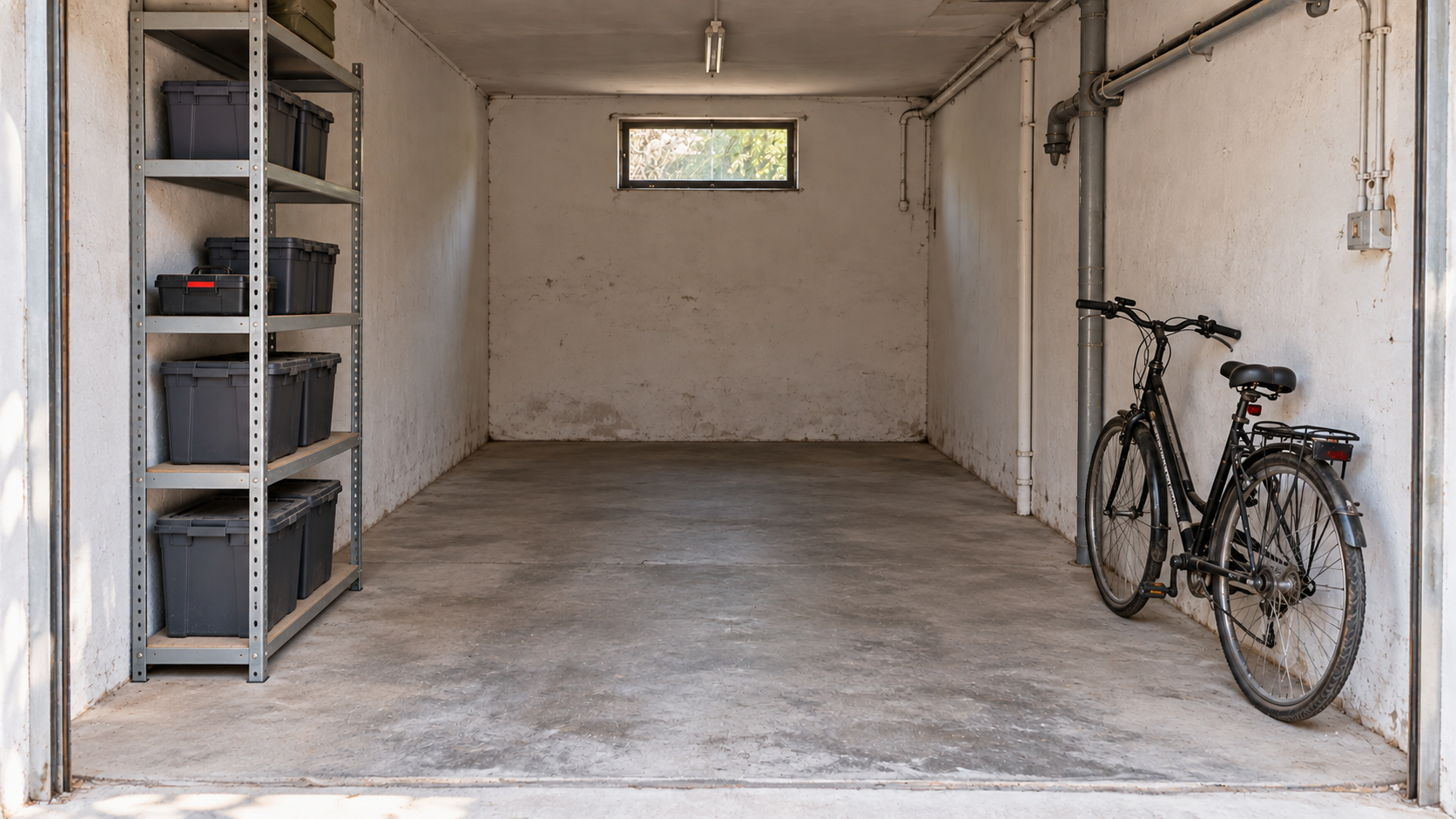 Garage ordinato e pulito